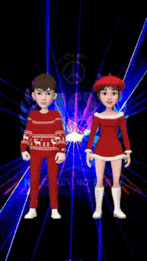 a boy and a girl are standing next to each other in front of a blue background that says no cruelty no party