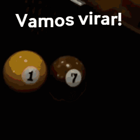 a pool table with the words vamos virar written above it