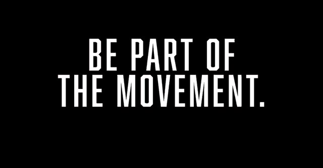 a black background with the words be part of the movement