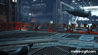 a rocket is being lifted into the air in a video game