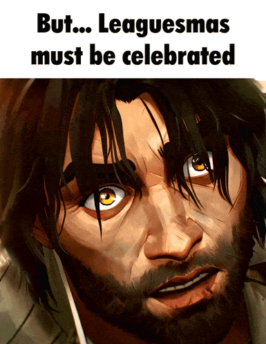 a cartoon of a man with the words but leaguesmas must be celebrated on the bottom