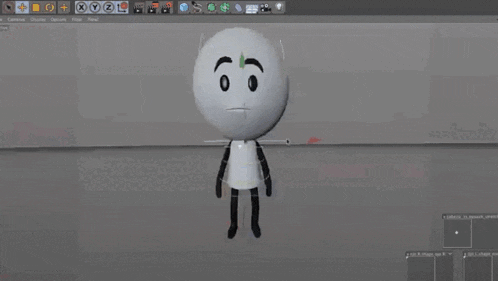 a 3d model of a cartoon character is being created