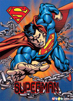 a cartoon of superman is being chained to a chain