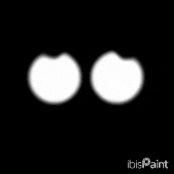 two white circles on a black background with ibispaint written on the bottom right