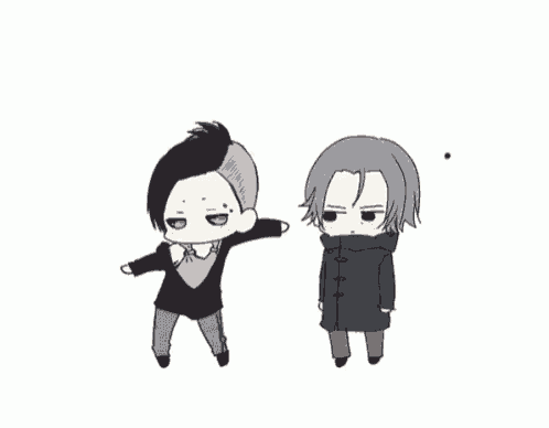 a drawing of a man and a woman with their arms outstretched