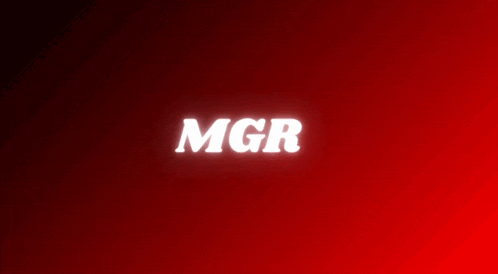 a red background with the word mgr written in white