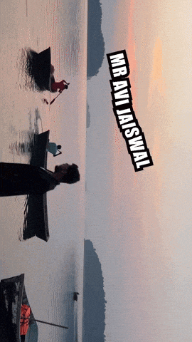 a poster for mr. ani jaiswal shows a man in a boat on the water