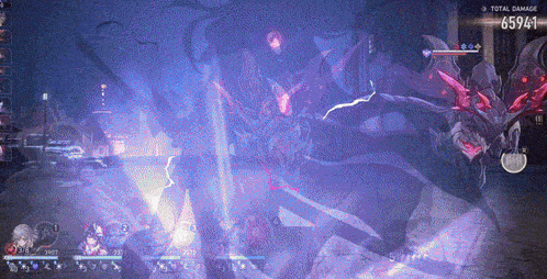 a screenshot of a video game with a total damage of 65961 on the screen .