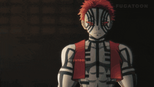 a cartoon character with a mask on his face is standing in the dark