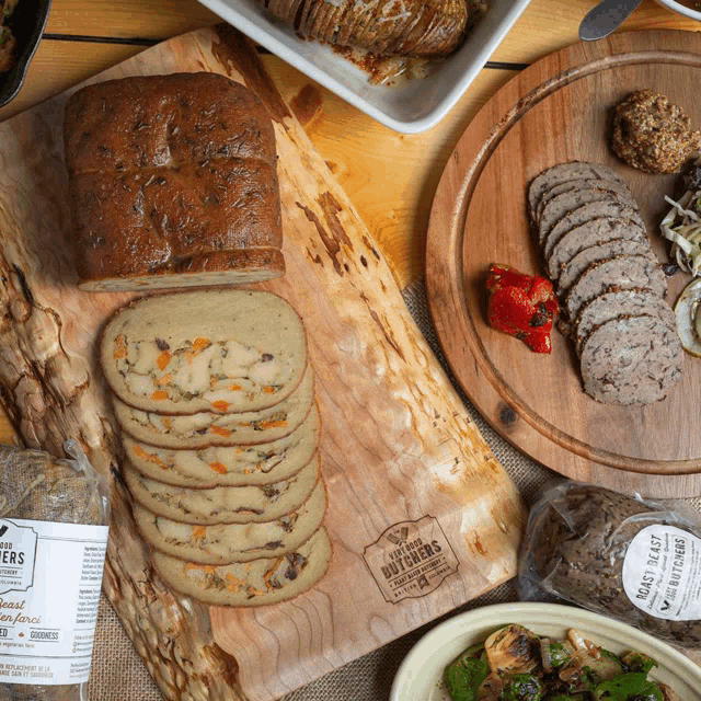a wooden cutting board with a label that says butchers on it