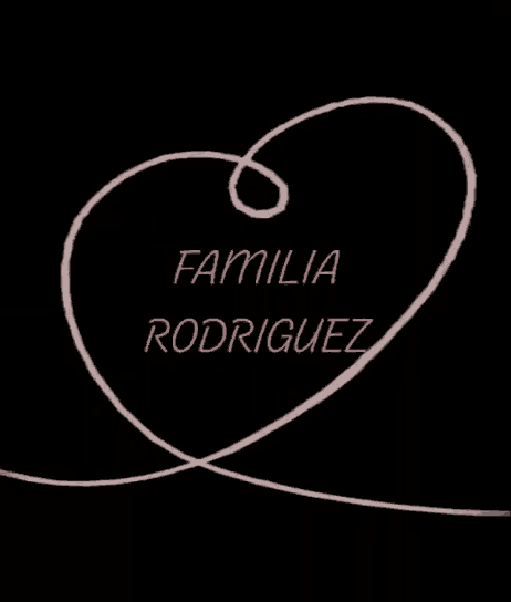 a black background with the words familia rodriguez in pink
