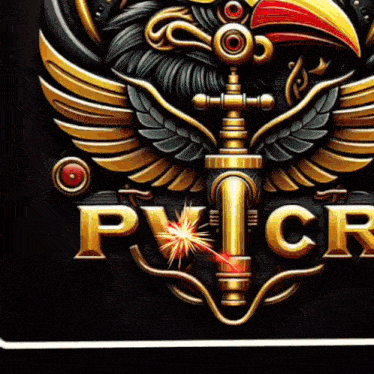a logo for a company called pvr with a bird and a cross