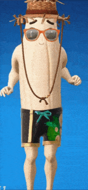 a cartoon character wearing a hat and sunglasses