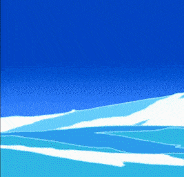 a painting of a blue sky with white clouds