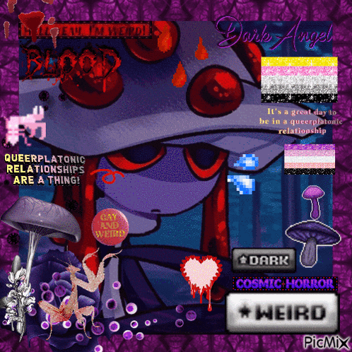 a collage of images with the words dark angel written on it