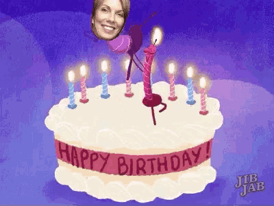 a happy birthday cake with a ladybug on it