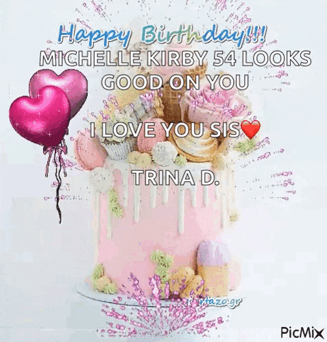 a birthday card for michelle kirby 54 looks good on you