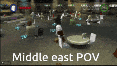 a screenshot of a video game with the words middle east pov on it
