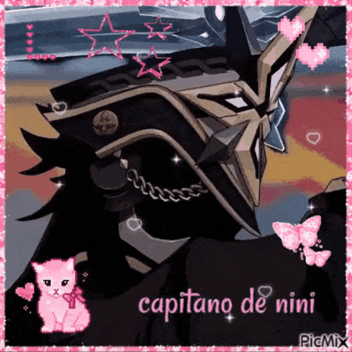 a picture of captaino de nini with a cat and butterflies