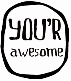 a black and white circle with the words your amazing on it