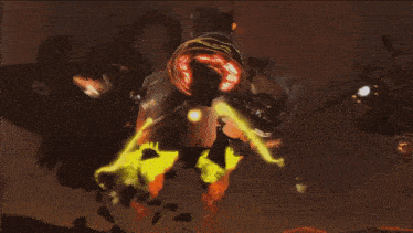 a computer generated image of an explosion with a lot of fire