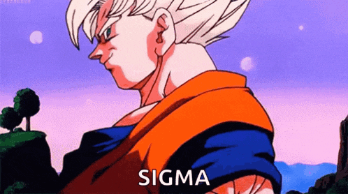a cartoon of a man with the word sigma written on the bottom
