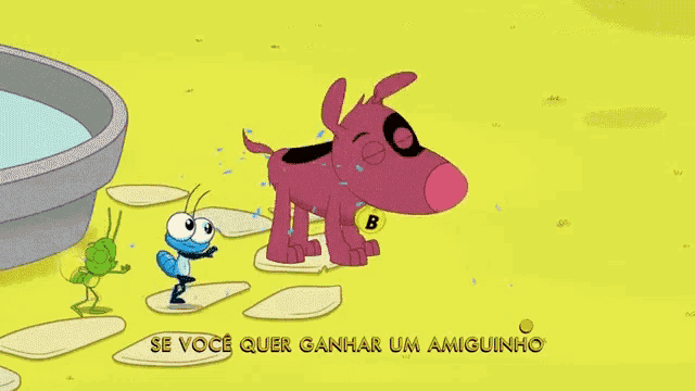 a cartoon of a dog with the letter b on it