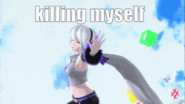 a picture of a girl with the words killing myself