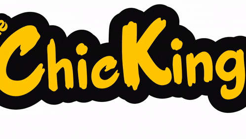 a black and yellow logo that says chic king
