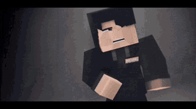 a minecraft character is wearing a black shirt with the word supreme on the front