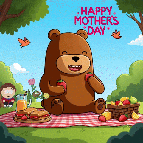 a happy mother 's day greeting card with a bear