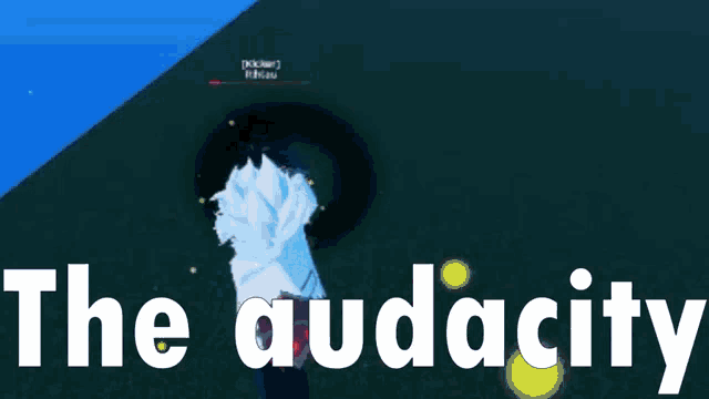 a person is flying through the air in a video game with the words `` the audacity '' above them .