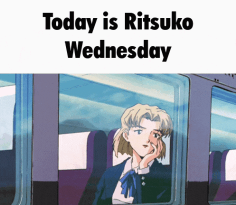 a cartoon of a girl looking out a window with the words today is ritsuko wednesday