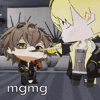 a cartoon character with the word mgmg next to it