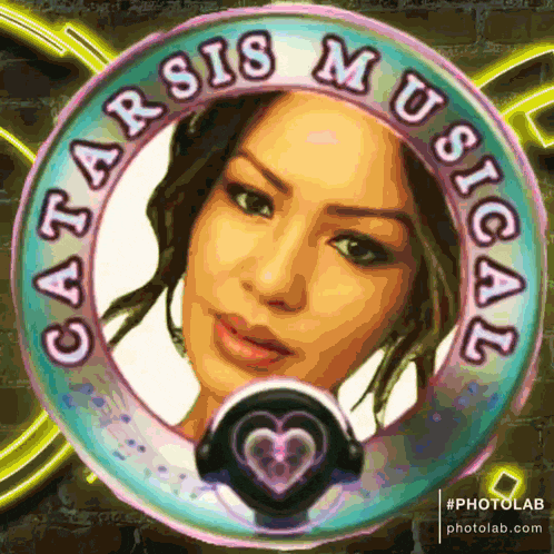 a picture of a woman in a circle with the words catarsis musical