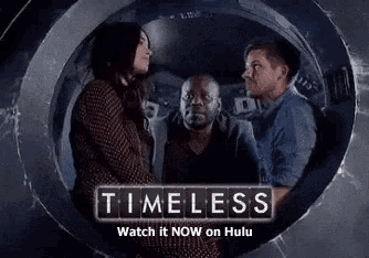 a poster for timeless shows a man and a woman