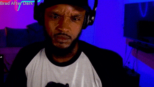 a man wearing headphones says brad after dark