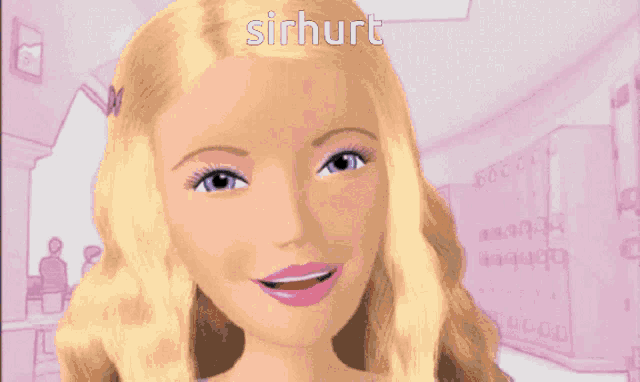 a barbie doll with sirhurt written on the top