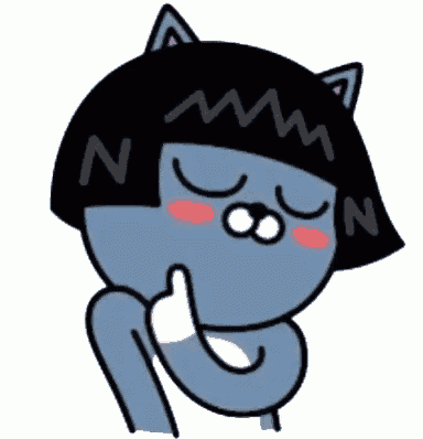 a cartoon cat with a black hat and ears is giving a thumbs up sign .