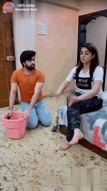 Cleaning Mopping Floor GIF - Cleaning Mopping Floor Teaching Husband GIFs