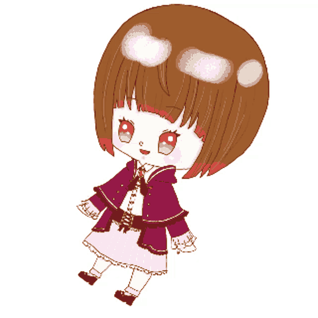 a drawing of a girl with short brown hair