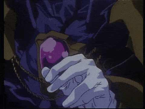 a close up of a anime character 's eye