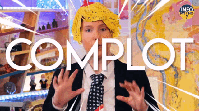 a woman with a bandana on her head and the word complot in white letters
