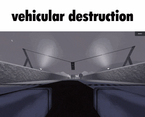 a screenshot of a video game with the words vehicular destruction