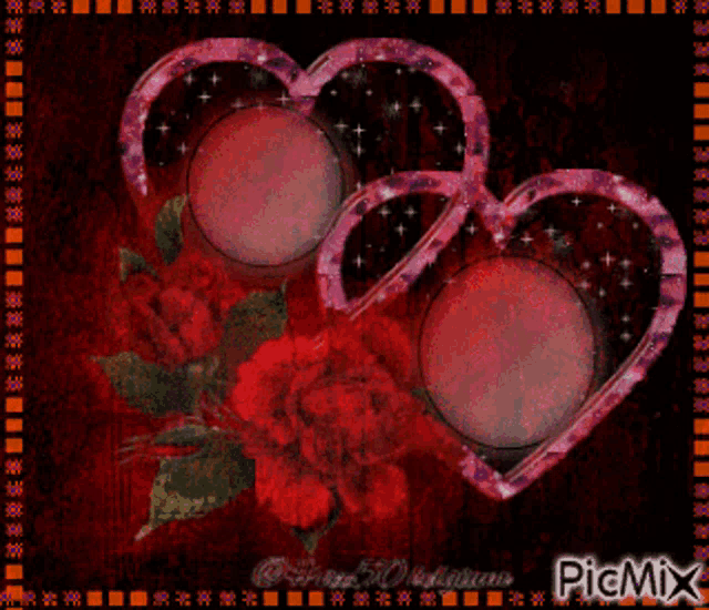 a picture of two hearts with the words fijne avond on it
