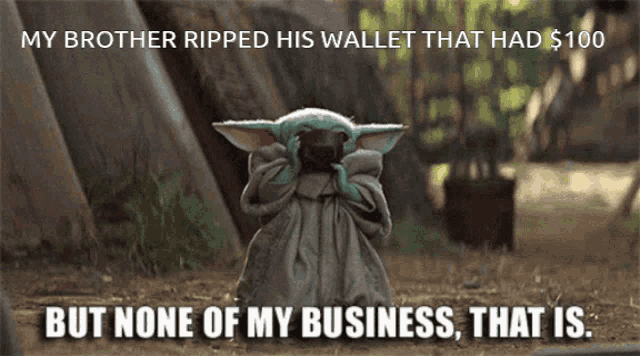 Baby Yoda The Mandalorian GIF - Baby Yoda The Mandalorian My Brother Ripped His Wallet GIFs