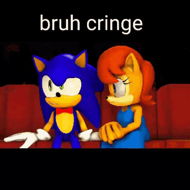 a cartoon of sonic and sally sitting next to each other