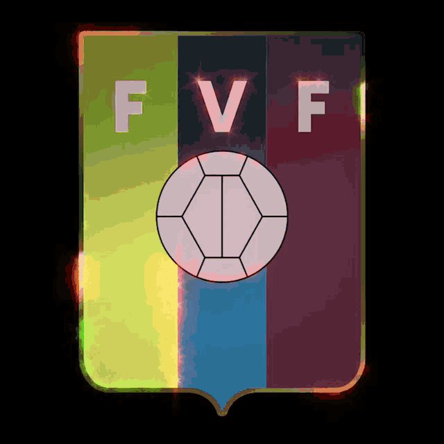 a colorful emblem with the letters fvf and a soccer ball in the center
