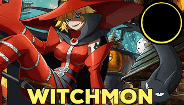 witchmon is the name of the game shown on the poster