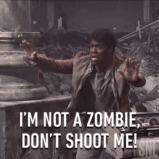 Im Not A Zombie Dont Shoot Me GIF - Im Not A Zombie Dont Shoot Me Kevin Hart GIFs